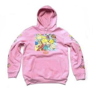 Nickelodeon Hoodie Sz XL Hey Arnold Rugrats Ren Stimpy Sweatshirt 90s Cartoons